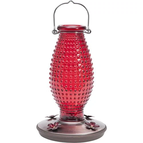 Perky-Pet Hobnail Vintage Glass Hummingbird Feeder