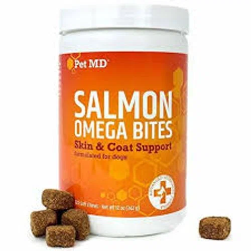 Pet MD Salmon Omega Soft Chew Bites for Dogs