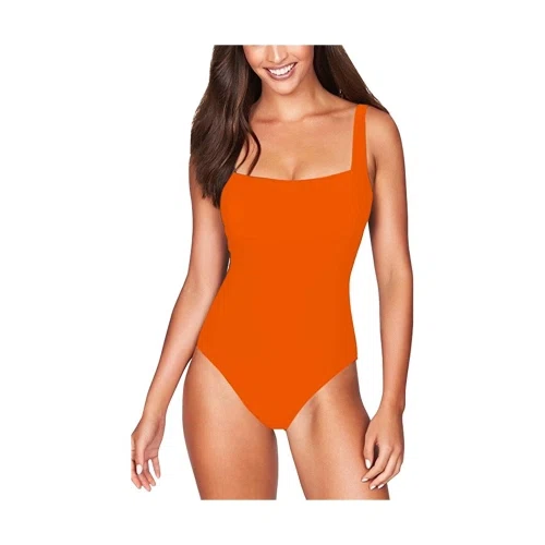 Pink Queen Classic Square Neck Strap Swimsuit