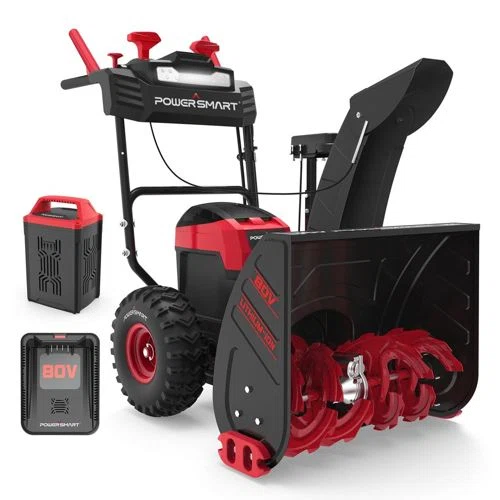 Power Smart 80V 24'' Two Stage Self-Propelled Cordless Snow Blower 