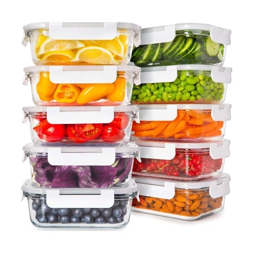 Prep Naturals Glass Food Storage with Lids