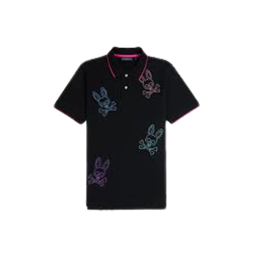 Psycho Bunny Mens Chicago All Over Bunny Pique Polo