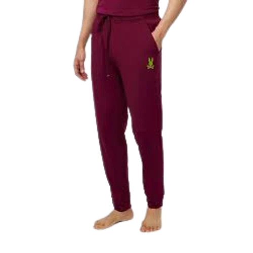 Psycho Bunny Mens Jersey Lounge Pant Tonal Embroidered Bunny