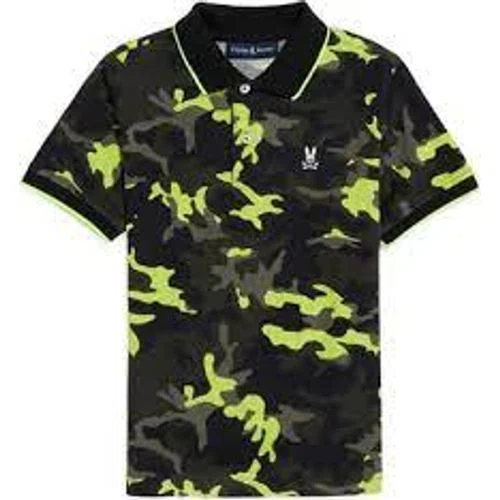 Psycho Bunny Mens Plano Pique Camo Polo
