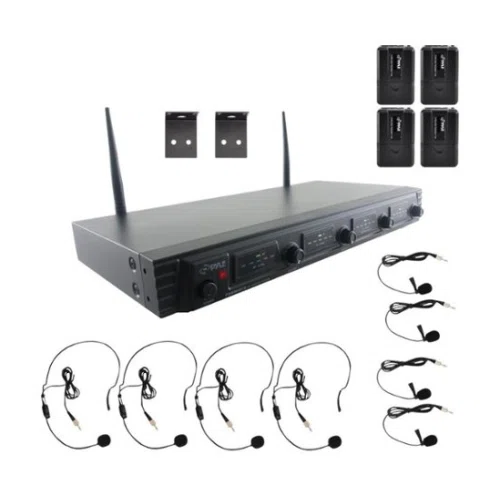 PYLE Pro 4-Channel UHF Wireless Microphone System
