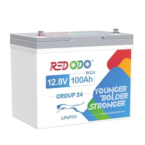Redodo 12V 100Ah Group24 LiFePO4 Battery