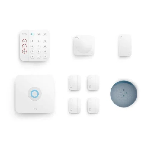 Ring Wireless Alarm Home Security Kit (8-Piece) (2nd Gen) with Echo Dot