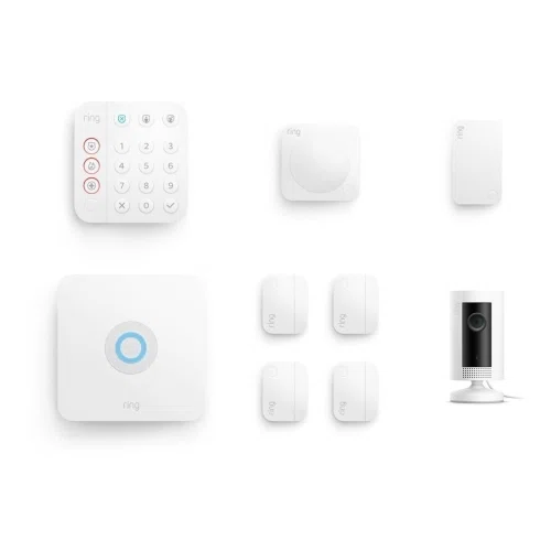 Ring Wireless Alarm Home Security Kit (8-Piece) (2nd Gen) with Indoor Cam