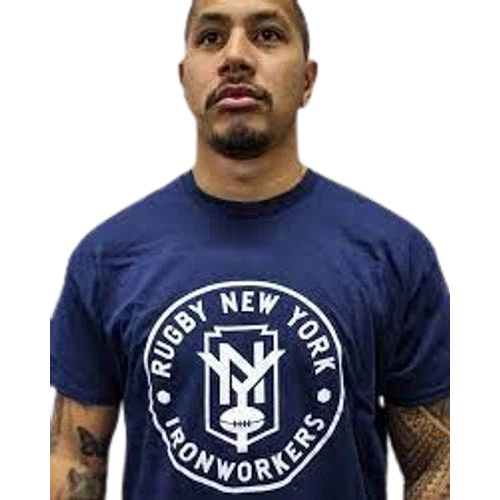 Rugby New York 2023 Navy Ironworkers Logo Tee