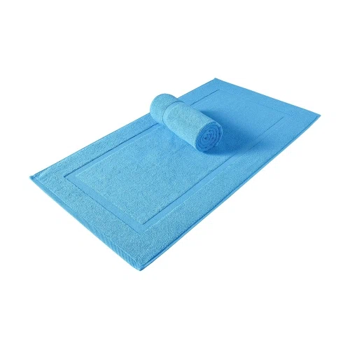 SALBAKOS Turkish Cotton Banded Panel Bath Mat