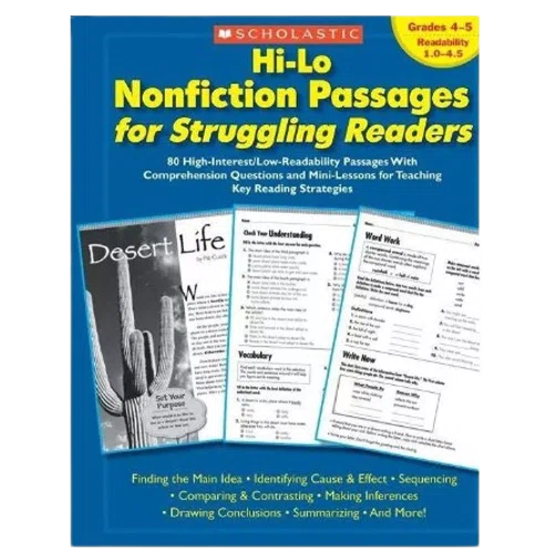 Scholastic Hi-Lo Nonfiction Passages for Struggling Readers Grades 4-5