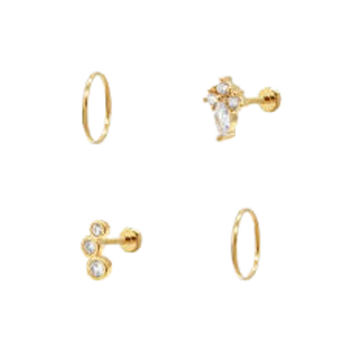 Secret Box New York Bezel Nap Earrings Set