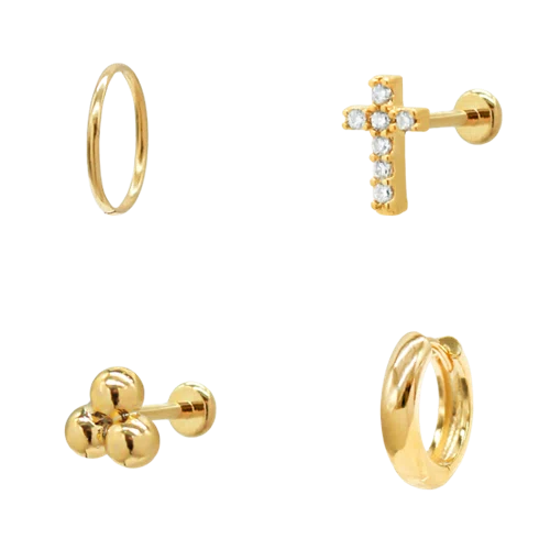 Secret Box New York Cross Nap Earrings Set