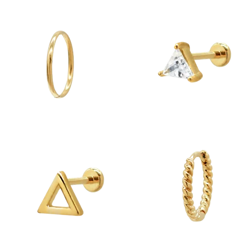 Secret Box New York Triangular Nap Earrings Set
