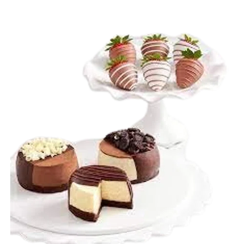 Shari's Berries Cheesecake Trio with Gourmet Drizzled Strawberries