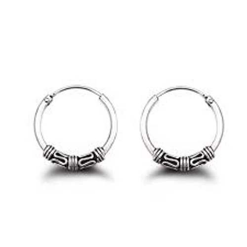 Studio Jewellery Silver Bali Hoop Sleeper Earrings