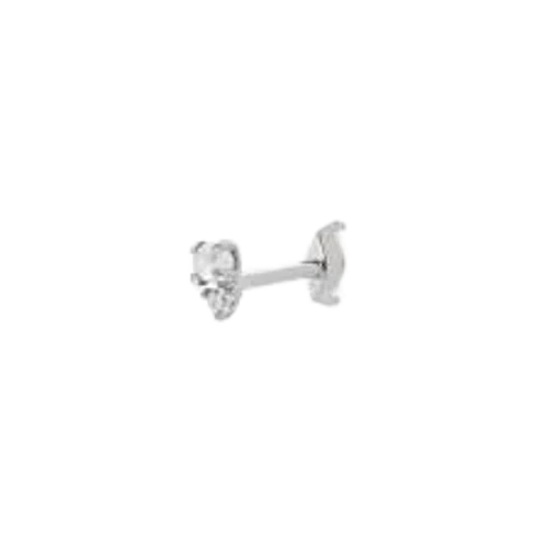 Studs Stacked CZ Pearl x Marquise Flatback Stud