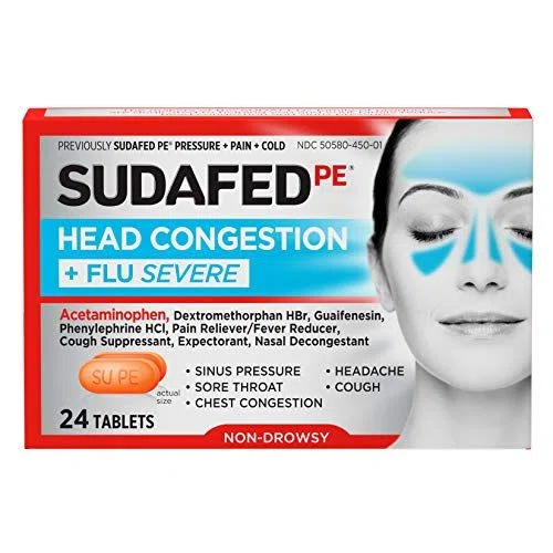 Sudafed PE Head Congestion + Flu Severe