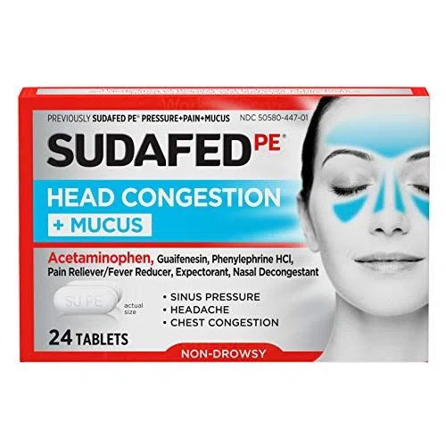 Sudafed PE Head Congestion + Mucus