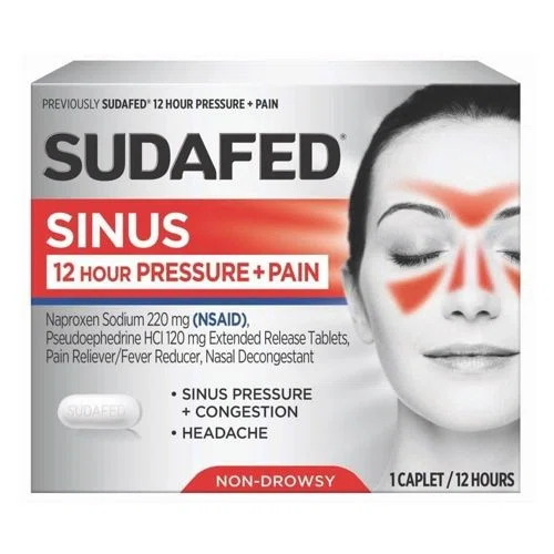 Sudafed Sinus 12 Hour Pressure + Pain Non-Drowsy