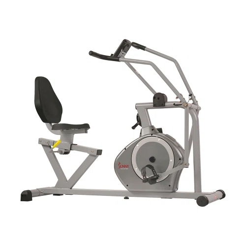 Sunny Health & Fitness Arm Exerciser Magnetic Recumbent Bike w/ High 350 LB Weight Capacity