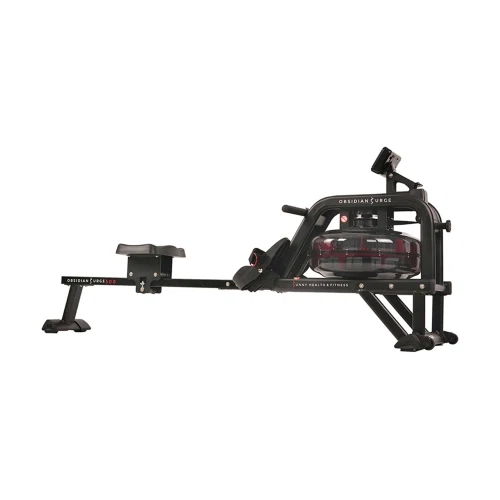 Sunny Health & Fitness Obsidian Surge Water Rowing Machine Rower w/ LCD Monitor