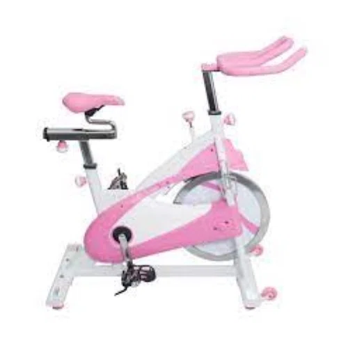 Sunny Health & Fitness Pink Exercise Bike Belt Drive Premium Indoor Cycling Trainer