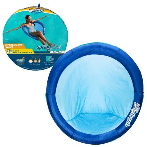 SwimWays Spring Float Papasan Inflatable Pool Lounger with Hyper-Flate Valve