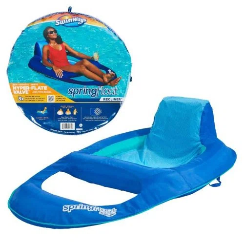 SwimWays Spring Float Recliner Pool Lounge Chair