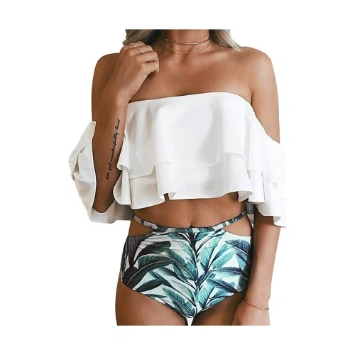 Tempt Me High Waisted Ruffled Bikini Set