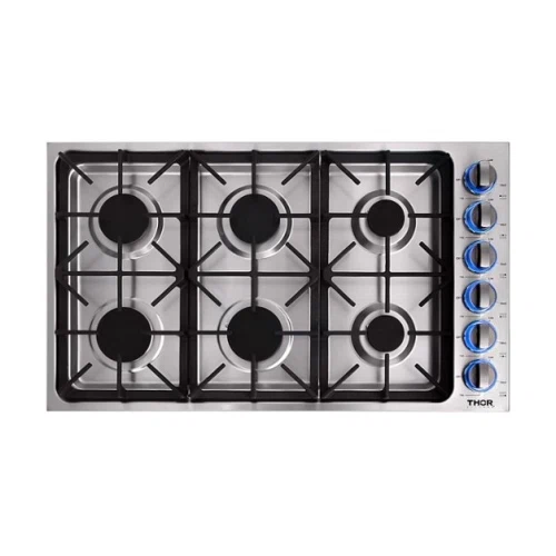 Thor Kitchen 36 Inch Professional Drop-In Gas Cooktop with Six Burners