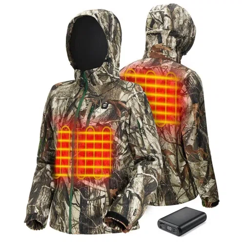Tidewe Heated Jacket for Women with Battery Pack and Detachable Hood Coat