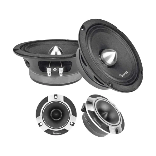 Timpano 1500w Package 2x 6.5″ Bullet Midrange + 2x Chrome Tweeters
