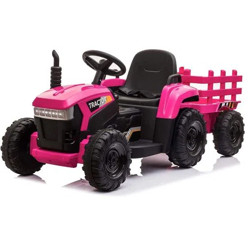 TOBBI 12V KIds Electric Ride On Tractor With Trailer