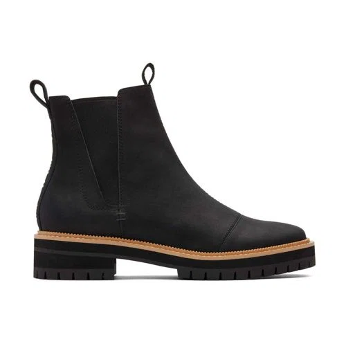 TOMS Dakota Black Water Resistant Leather Boot