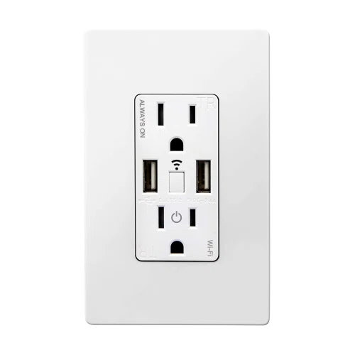 TOPGREENER In-Wall Smart Wi-Fi USB Charging Outlet