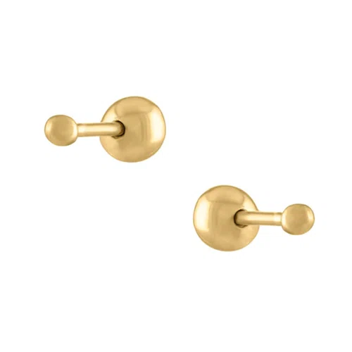 Trendolla Gold Little Ball Back Earrings