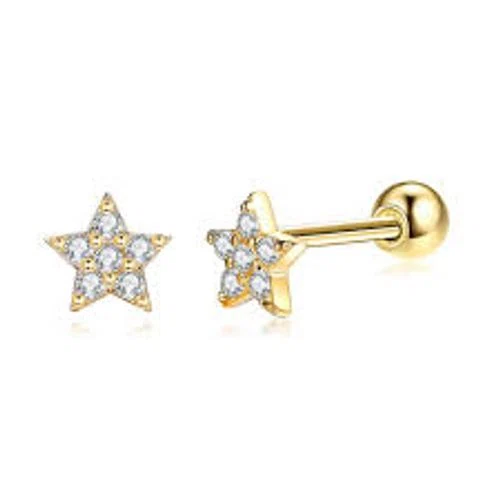 Trendolla Star Stud Earrings Ball Back Earrings