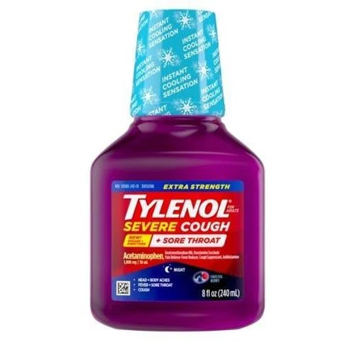 Tylenol Extra Strength Severe Cough + Sore Throat Night Liquid