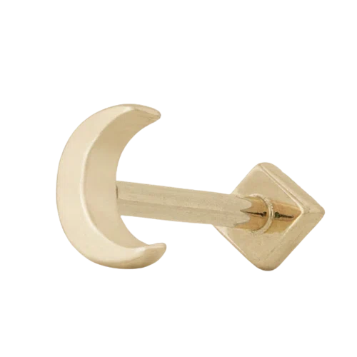Valensole 19G Umbri Moon Solid Gold Flat Back Stud