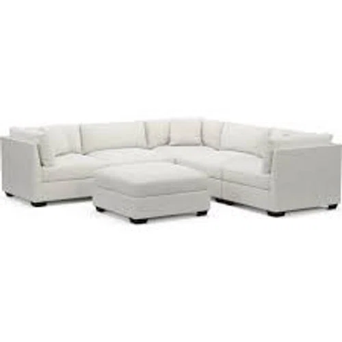 Value City Furniture Beckham Boucle Sectional and Ottoman