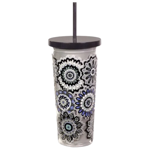 Vera Bradley Double Wall Tumbler with Straw