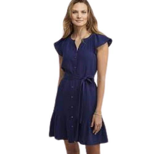 Vineyard Vines Seastitch Double Gauze Flutter-Sleeve Shirt Dress