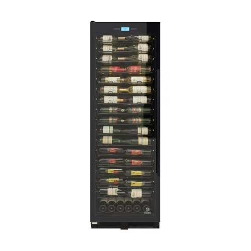 Vinotemp 141-Bottle Single-Zone Backlit Panel Wine Cooler (Black) - Left Hinge
