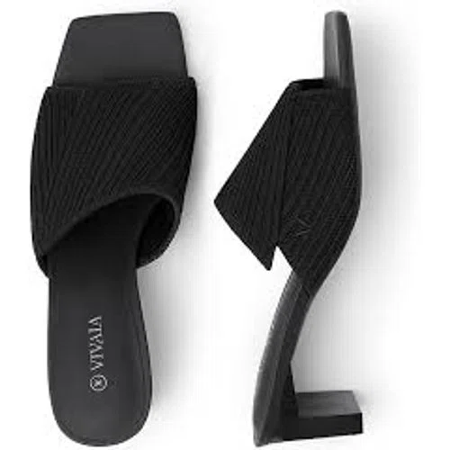 Vivaia Square-Toe Block Heel Slides Jade