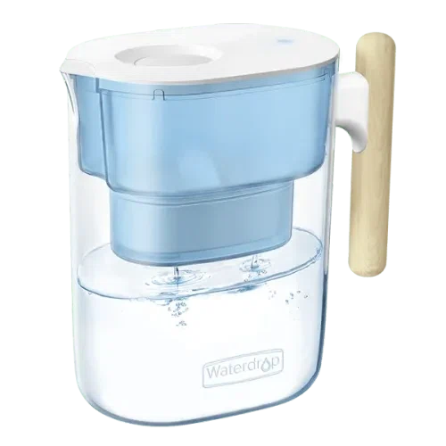 WaterDrop Chubby Pitcher Water Filter with Wooden Handle