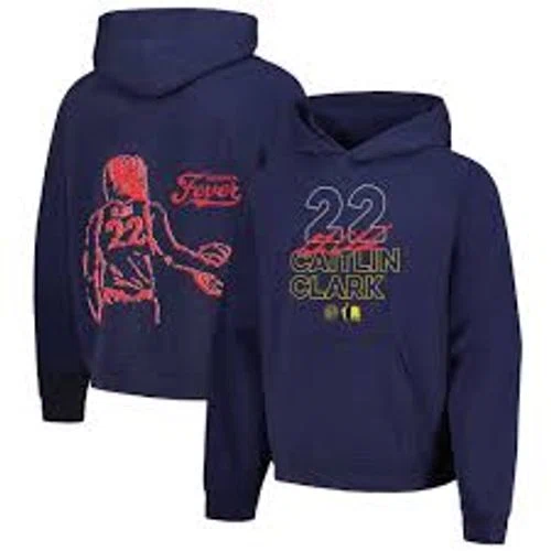 WNBA Unisex Indiana Fever Caitlin Clark Round21 Navy Indiana Bound Pullover Hoodie
