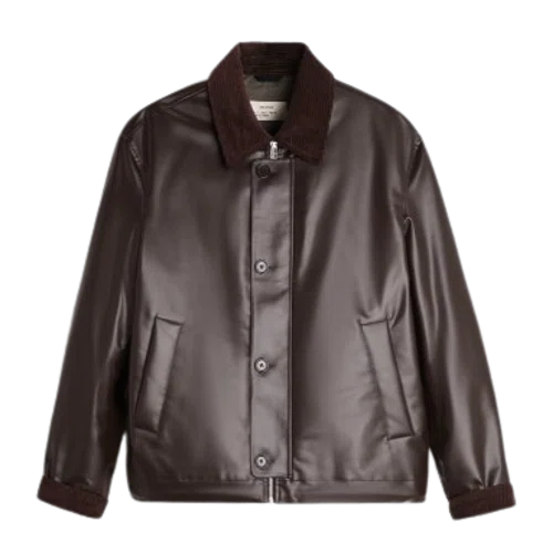 Zara Corduroy Trim Rubberized Jacket
